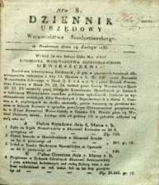 Dziennik Urzędowy Województwa Sandomierskiego, 1833, nr 8