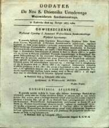 Dziennik Urzędowy Województwa Sandomierskeigo, 1833, nr 8, dod.