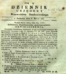 Dziennik Urzędowy Województwa Sandomierskiego, 1833, nr 9