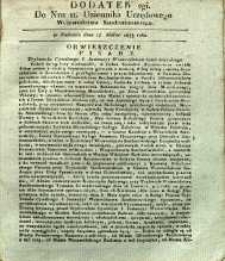 Dziennik Urzędowy Województwa Sandomierskiego, 1833, nr 11, dod. II
