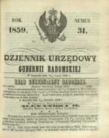 Dziennik Urzędowy Gubernii Radomskiej, 1859, nr 31