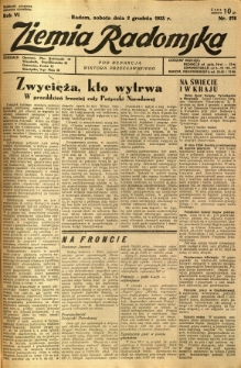 Ziemia Radomska, 1933, R. 6, nr 276