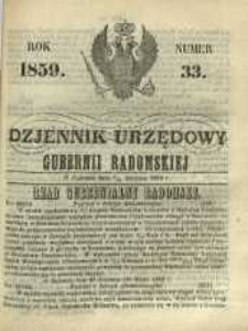 Dziennik Urzędowy Gubernii Radomskiej, 1859, nr 33