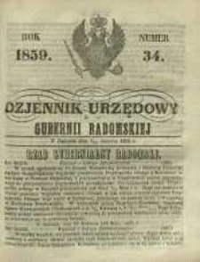 Dziennik Urzędowy Gubernii Radomskiej, 1859, nr 34