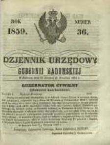 Dziennik Urzędowy Gubernii Radomskiej, 1859, nr 36