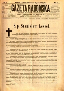 Gazeta Radomska, 1888, R. 5, nr 3
