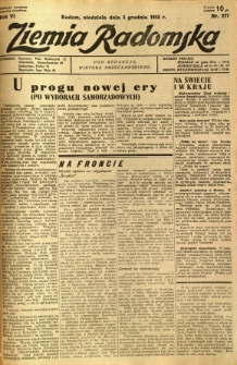 Ziemia Radomska, 1933, R. 6, nr 277