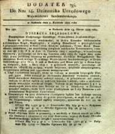 Dziennik Urzędowy Województwa Sandomierskiego, 1833, nr 14, dod. II