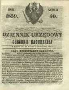 Dziennik Urzędowy Gubernii Radomskiej, 1859, nr 40