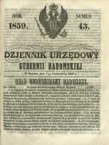 Dziennik Urzędowy Gubernii Radomskiej, 1859, nr 43