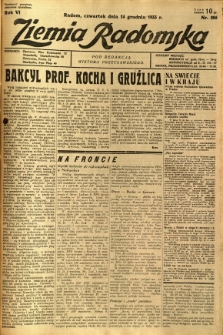 Ziemia Radomska, 1933, R. 6, nr 285
