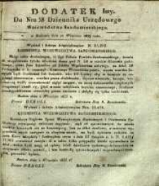 Dziennik Urzędowy Województwa Sandomierskiego, 1833, nr 38, dod. I