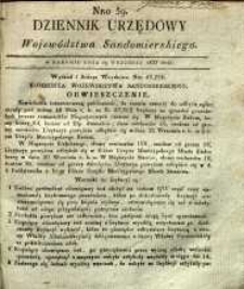 Dziennik Urzędowy Województwa Sandomierskiego, 1833, nr 39