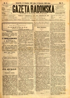 Gazeta Radomska, 1888, R. 5, nr 4