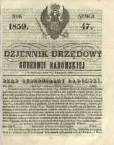 Dziennik Urzędowy Gubernii Radomskiej, 1859, nr 47