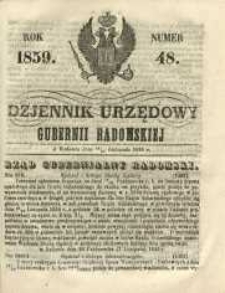 Dziennik Urzędowy Gubernii Radomskiej, 1859, nr 48