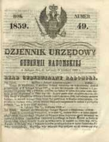 Dziennik Urzędowy Gubernii Radomskiej, 1859, nr 49