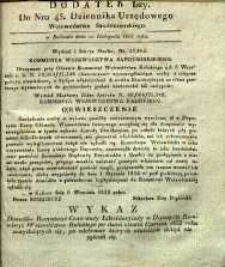 Dziennik Urzędowy Województwa Sandomierskiego, 1833, nr 45, dod. I