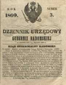 Dziennik Urzędowy Gubernii Radomskiej, 1860, nr 3