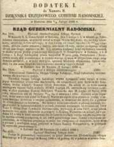 Dziennik Urzędowy Gubernii Radomskiej, 1860, nr 8, dod. I