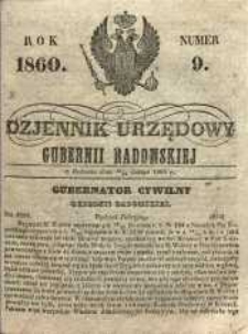 Dziennik Urzędowy Gubernii Radomskiej, 1860, nr 9