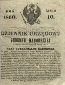 Dziennik Urzędowy Gubernii Radomskiej, 1860, nr 10