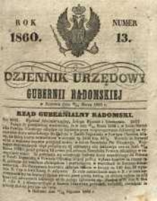 Dziennik Urzędowy Gubernii Radomskiej, 1860, nr 13