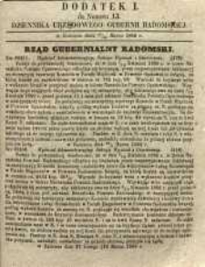 Dziennik Urzędowy Gubernii Radomskiej, 1860, nr 13, dod. I