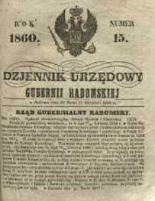 Dziennik Urzędowy Gubernii Radomskiej, 1860, nr 15
