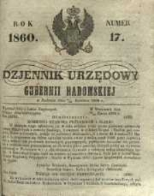 Dziennik Urzędowy Gubernii Radomskiej, 1860, nr 17