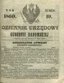 Dziennik Urzędowy Gubernii Radomskiej, 1860, nr 19