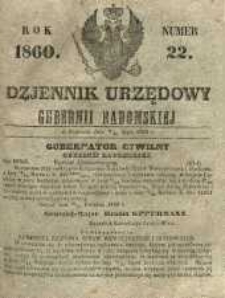 Dziennik Urzędowy Gubernii Radomskiej, 1860, nr 22