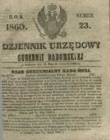 Dziennik Urzędowy Gubernii Radomskiej, 1860, nr 23