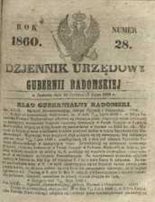 Dziennik Urzędowy Gubernii Radomskiej, 1860, nr 28