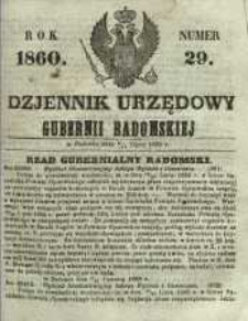 Dziennik Urzędowy Gubernii Radomskiej, 1860, nr 29
