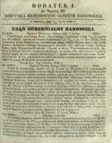 Dziennik Urzędowy Gubernii Radomskiej, 1860, nr 29, dod. I
