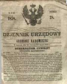 Dziennik Urzędowy Gubernii Radomskiej, 1858, nr 28