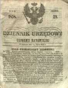 Dziennik Urzędowy Gubernii Radomskiej, 1858, nr 29