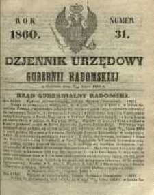 Dziennik Urzędowy Gubernii Radomskiej, 1860, nr 31