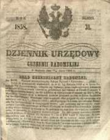 Dziennik Urzędowy Gubernii Radomskiej, 1858, nr 31