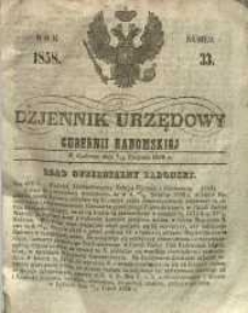 Dziennik Urzędowy Gubernii Radomskiej, 1858, nr 33