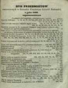 Spis przedmiotów zamieszczonych w Dzienniku Urzędowym Gubernii Radomskiej z roku 1860
