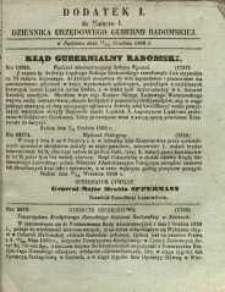 Dziennik Urzędowy Gubernii Radomskiej, 1861, nr 1, dod. I