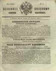Dziennik Urzędowy Gubernii Radomskiej, 1861, nr 3