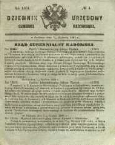 Dziennik Urzędowy Gubernii Radomskiej, 1861, nr 4