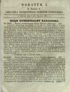 Dziennik Urzędowy Gubernii Radomskiej, 1861, nr 4, dod. I