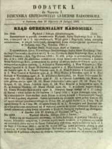 Dziennik Urzędowy Gubernii Radomskiej, 1861, nr 7, dod. I
