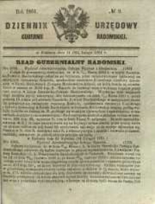 Dziennik Urzędowy Gubernii Radomskiej, 1861, nr 9