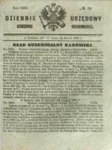 Dziennik Urzędowy Gubernii Radomskiej, 1861, nr 10