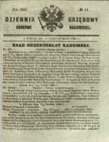 Dziennik Urzędowy Gubernii Radomskiej, 1861, nr 11